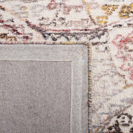Safavieh 6 x 6 ft. Metro Transitional Hand Tufted Round Area Rug; Ivory & Red MET889Q-6R